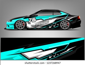 Racing car wrap design. Sport car. abstract background with vector.