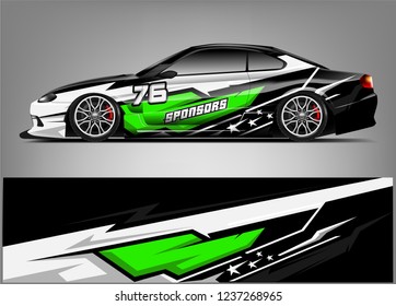 Racing car wrap design. Sport car. abstract background with vector.