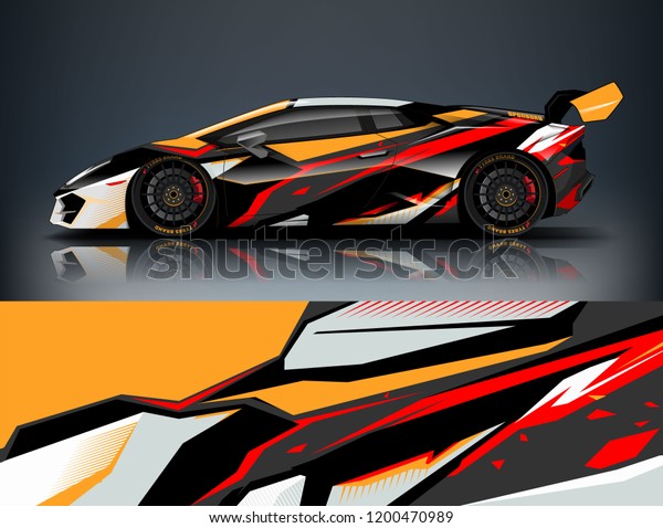 Racing car wrap design. Sport car. abstract\
background with vector.