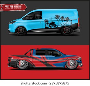 Racing car wrap design. sports car wrap design