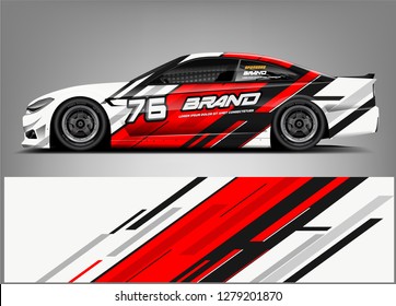 Racing Car Wrap Design. Sticker Decal Design. Ready Print Eps Format.