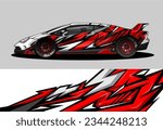 Racing car wrap design vector for vehicle vinyl sticker and automotive decal livery