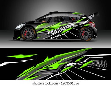 Racing car wrap design vector. Graphic abstract stripe racing background kit designs for wrap vehicle, race car, rally, adventure and livery