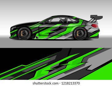 Racing car wrap design vector and vinyl sticker. Graphic abstract stripe racing background kit designs for wrap vehicle, race car, rally, adventure and livery. eps 10