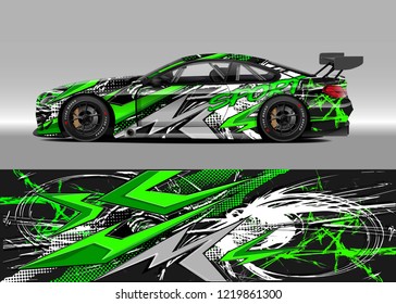 Vector de diseño de envoltura de camión de carreras. Diseños gráficos abstractos para el kit de fondo de banda para envolver vehículos, camión de carreras, rally, aventura y livings