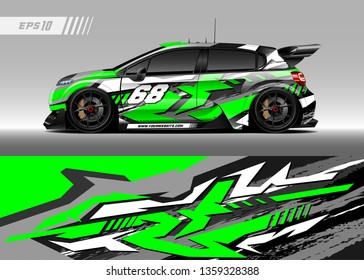 Racing car wrap design vector. Graphic abstract stripe racing background kit designs for wrap vehicle, race car, rally, adventure and livery