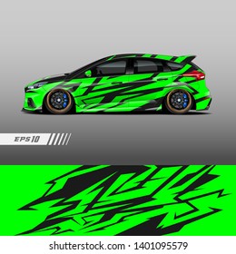 Racing car wrap design vector. Graphic abstract stripe racing background kit designs.