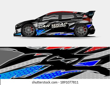 Vector de diseño de envoltura de coches de carreras para pegatinas de vinilo de vehículo y lirio de decal de automóvil
