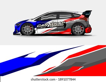 Racing car wrap design vector for vehicle vinyl sticker and automotive decal livery