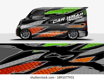 Vector de diseño de envoltura de coches de carreras para pegatinas de vinilo de vehículo y lirio de decal de automóvil