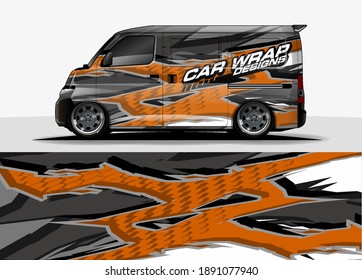 Racing car wrap design vector for vehicle vinyl sticker and automotive decal livery