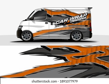 Racing car wrap design vector for vehicle vinyl sticker and automotive decal livery