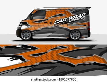Vector de diseño de envoltura de coches de carreras para pegatinas de vinilo de vehículo y lirio de decal de automóvil