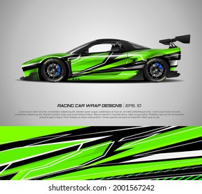 Racing car wrap design vector for race car, pickup truck, rally, adventure vehicle and sport livery. Graphic abstract stripe racing background kit designs. eps 10