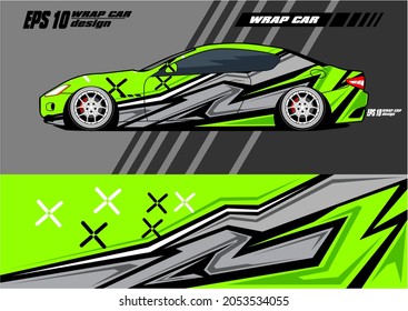 Racing car wrap design vector