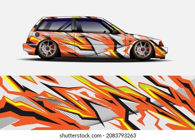 Racing Car Wrap Design Vector For Vehicle Vinyl Sticker And Automotive Decal Livery