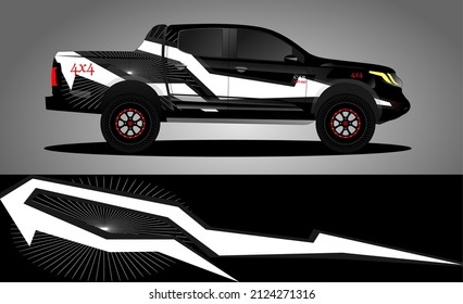 Racing Auto Wrap Design Vektor. Abstrakte Grafik-Streifen-Hintergrund-Kit-Design für Fahrzeuge, Rennwagen, Rallye, Abenteuer und Livery