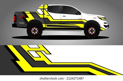 Racing car wrap design vector. Abstract graphic stripe racing background kit design for vehicle wrap, race car, rally, adventure and livery