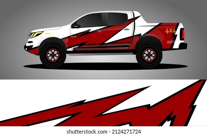 Vector de diseño de ajuste de coches de carreras. Resumen del diseño del kit de fondo de carreras de bandas gráficas para el envoltorio de vehículos, el coche de carreras, el rally, la aventura y el aliento