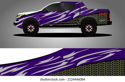 Racing car wrap design vector. Abstract graphic stripe racing background kit design for vehicle wrap, race car, rally, adventure and livery