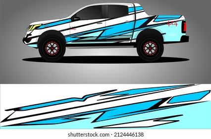 Racing car wrap design vector. Abstract graphic stripe racing background kit design for vehicle wrap, race car, rally, adventure and livery