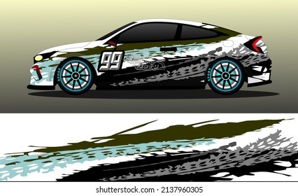 Racing Auto Wrap Design Vektor. Abstrakte Grafik-Streifen-Hintergrund-Kit-Design für Fahrzeuge, Rennwagen, Rallye, Abenteuer und Livery