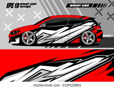 Racing Car Wrap Design Vector Premium Vector Red White Luxury