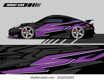 Racing car wrap design vector Premium abstract purple