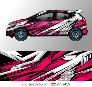 Racing car wrap design vector for vehicle vinyl sticker and automotive decal livery