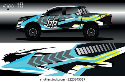 Racing Auto Wrap Design Vektor. Grafikabstrakte, abstrakte Streifen-Rennhintergrund-Designs für Wrackfahrzeug, Rennwagen, Rallye, Abenteuer und Livery