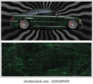 Racing car wrap design vector