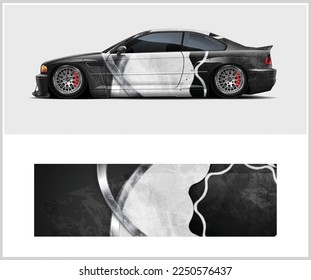 Racing car wrap design vector for vehicle vinyl sticker