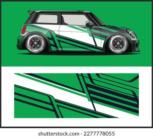 Racing car wrap design vector for wrap vehicle, race car