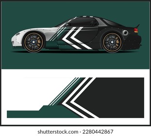 Racing car wrap design vector for vehicle vinyl sticker and automotive