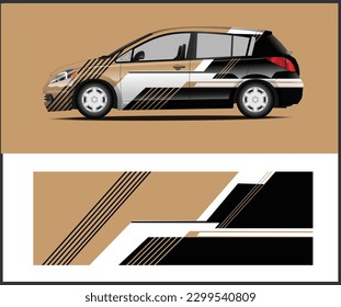 Racing car wrap design vector for full car wrap