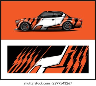 Racing car wrap design vector for wrap vehicle, race car
