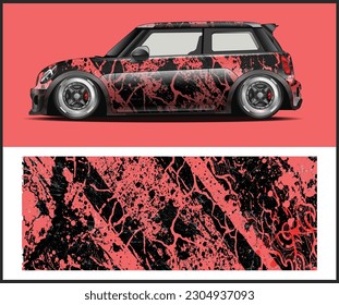 Vector de diseño de envoltura de coches de carreras para ajuste completo 