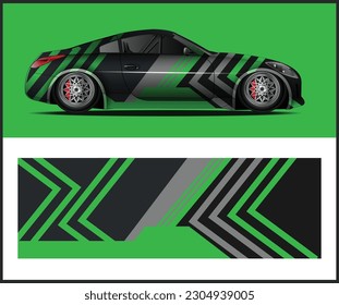 Racing car wrap design vector for full car wrap