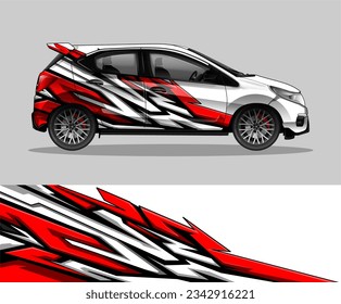 Racing car wrap design vector for vehicle vinyl sticker and automotive decal livery