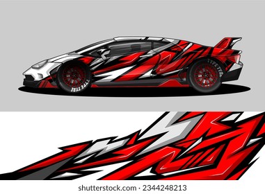 Racing car wrap design vector for vehicle vinyl sticker and automotive decal livery