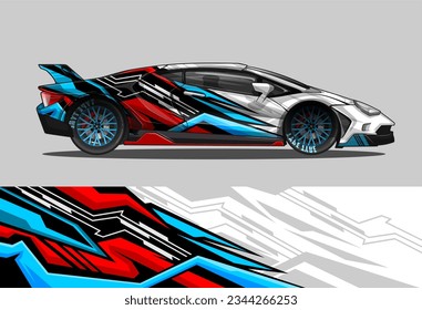 Racing car wrap design vector for vehicle vinyl sticker and automotive decal livery