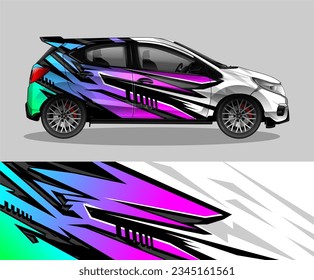 Racing car wrap design vector for vehicle vinyl sticker and automotive decal livery.