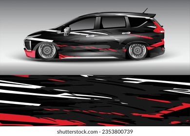 Rennwagen-Wrapper-Design, Vektorgrafik
