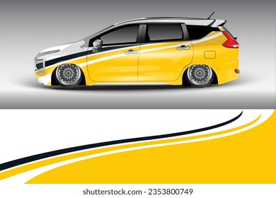 Racing car wrap design vector