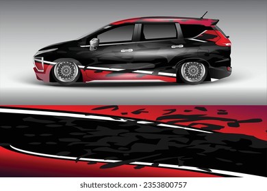 Racing car wrap design vector