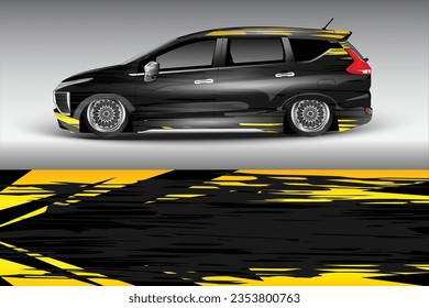 Racing car wrap design vector