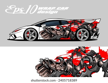 Vector de diseño de envoltura de coches de carreras Premium Vector 3d zombie