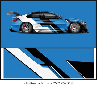 Racing car wrap design vector for vehicle and automotive