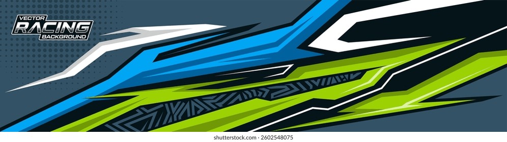 Racing car wrap design vector. abstract stripe racing background kit designs for wrap vehicle, race car, rally, adventure and livery.