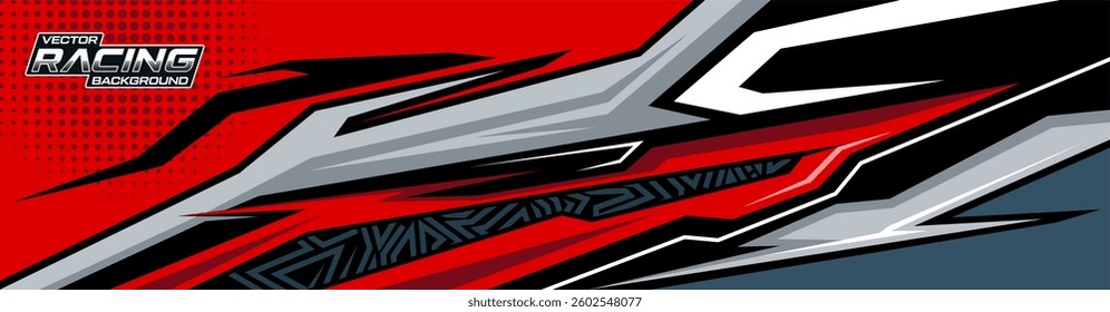 Racing car wrap design vector. abstract stripe racing background kit designs for wrap vehicle, race car, rally, adventure and livery.
